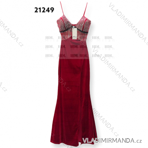 Šaty dlhé spoločenské na ramienka dámske (S/M ONE SIZE) TALIANSKA MÓDA IMPHD2321249