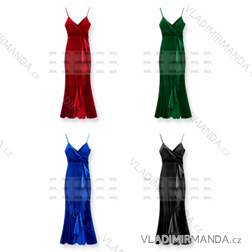 Šaty dlhé spoločenské na ramienka dámske (S/M ONE SIZE) TALIANSKA MÓDA IMPHD2321265-1