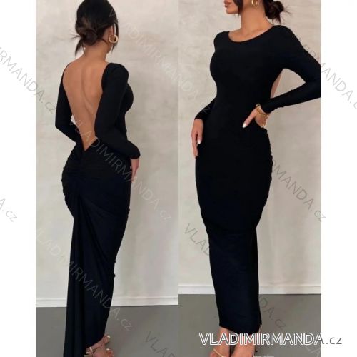 Šaty dlhé dlhý rukáv dámske (S/M ONE SIZE) TALIANSKA MÓDA IMPBB22A11435