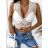 Top croptop čipkový bez rukávov dámsky (S/M ONE SIZE) TALIANSKA MÓDA IMPBB23D1148