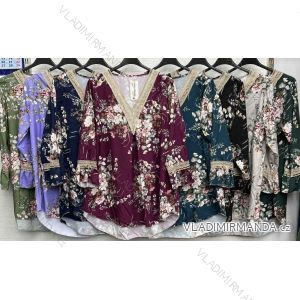Tunika kvetinová dlhý rukáv dámska (S/M ONE SIZE) TALIANSKA MÓDA IMWD23155