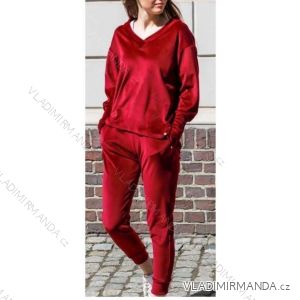 Súprava zamatová tepláková mikina a tepláky dámska nadrozmer (XL/2XL ONE SIZE) POLSKÁ MÓDA IMWT23185