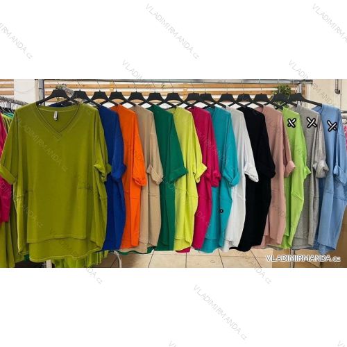 Tunika oversize 3/4 dlhý rukáv dámska nadrozmer (3XL/4XL ONE SIZE) TALIANSKA MÓDA IMWT23200
