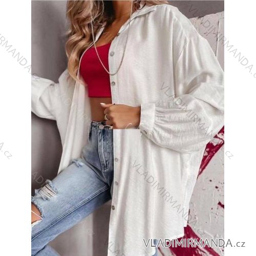 Košeľa oversize dlhý rukáv dámska (S/M ONE SIZE) TALIANSKA MÓDA IMWA23241