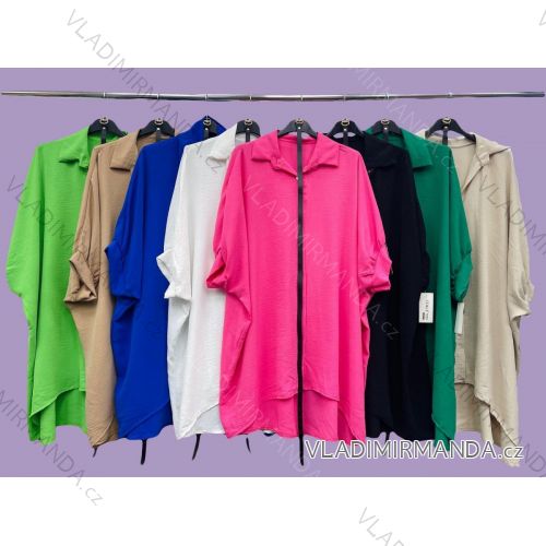 Tunika s opaskom dlhý rukáv dámska (S/M ONE SIZE) TALIANSKA MÓDA IMWC23253