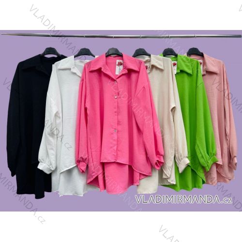 Košeľa oversize dlhý rukáv dámska (S/M ONE SIZE) TALIANSKA MÓDA IMWC23254