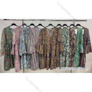 Šaty letné indické dlhý rukáv dámske (S/M ONE SIZE) TALIANSKA MÓDA IMWKK23312