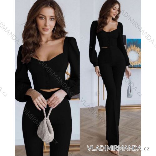 Súprava elegantné nohavice a top dlhý rukáv dámsky (S/M ONE SIZE) TALIANSKA MÓDA IMPGM2323107/23610