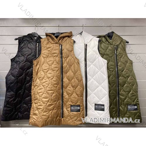 Vesta s kapucňou bez rukávu dámska (S/M ONE SIZE) TALIANSKA MÓDA IMWGS23347