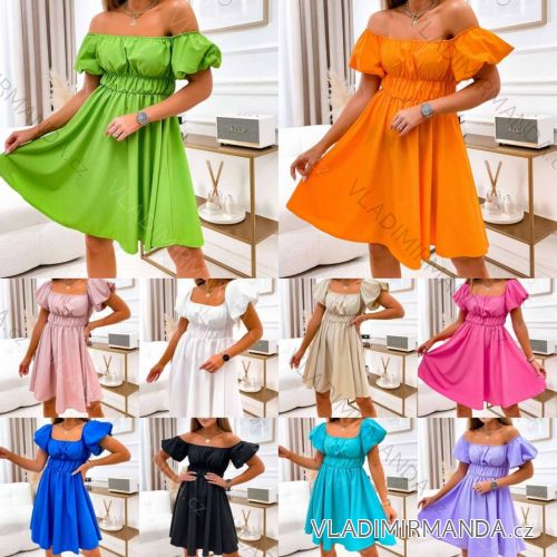 Šaty letný carmen dlhý rukáv dámske (S/M ONE SIZE) TALIANSKA MÓDA IMWK23384