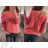Sveter tenký dlhý rukáv dámsky (S/M ONE SIZE) TALIANSKA MÓDA IMM22NM1236/DU neon ružová