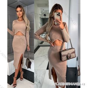 Súprava sukne a top dlhý rukáv dámska (S/M ONE SIZE) TALIANSKA MÓDA IMPOC239101