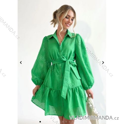 Šaty košeľové dlhý rukáv dámske (S/M ONE SIZE) TALIANSKA MÓDA IMPOC236352