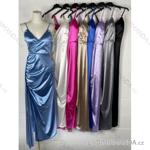 Šaty dlhé elegantné spoločenské na ramienka dámske (S/M ONE SIZE) TALIANSKA MÓDA IMPBB23A11719