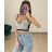 Top/croptop na ramienka dámsky (S/M ONE SIZE) TALIANSKA MÓDA IMPLP2305400018