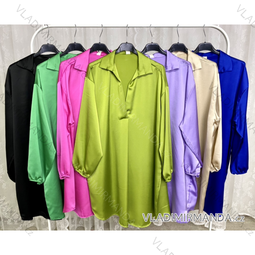 Tunika košeľová dlhý rukáv dámske (S/M ONE SIZE) TALIANSKA MÓDA IMPLP2368300078
