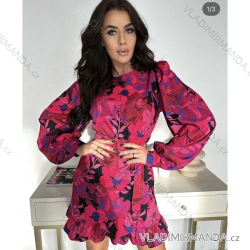 Šaty elegantný dlhý rukáv dámske (S/M ONE SIZE) TALIANSKA MÓDA IMWGS23421