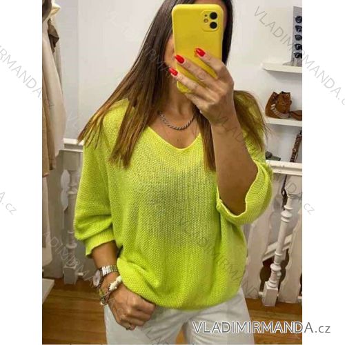 Sveter tenký oversize dlhý rukáv dámsky (S/M ONE SIZE) TALIANSKA MÓDA IMWAP23424