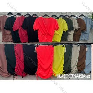Súprava sukne a top krátky rukáv dámska (S/M ONE SIZE) TALIANSKA MÓDA IMWD23463
