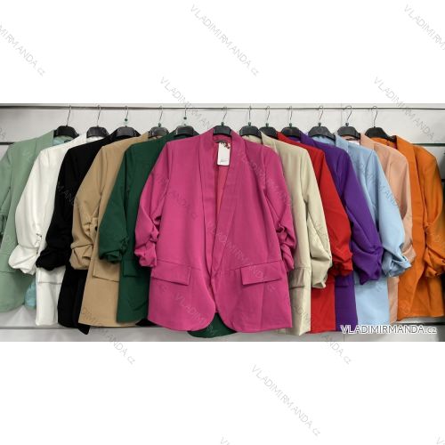 Sako elegantný dlhý rukáv dámske nadrozmer (2XL-6XL) TALIANSKA MÓDA IMWA23465