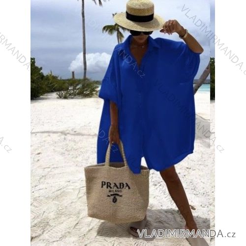 Košeľa predĺžená oversize dlhý rukáv dámska (S/M ONE SIZE) TALIANSKA MÓDA IMWB23058