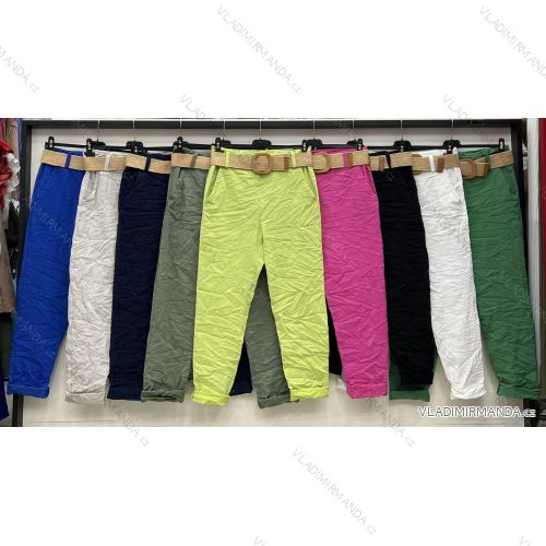 Nohavice dlhé strečové s opaskom dámske (S/M ONE SIZE) TALIANSKA MÓDA IMWB23086