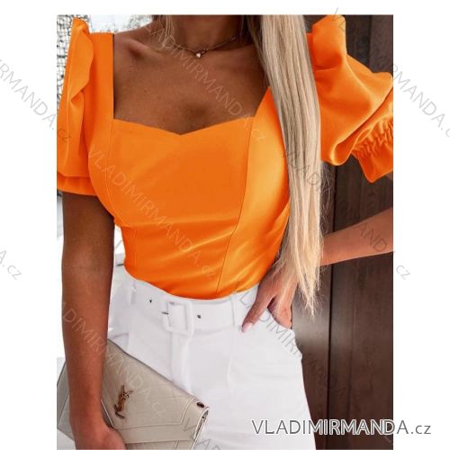 Tričko elegantný krátky rukáv dámske (S/M ONE SIZE) TALIANSKA MÓDA IMWB23089