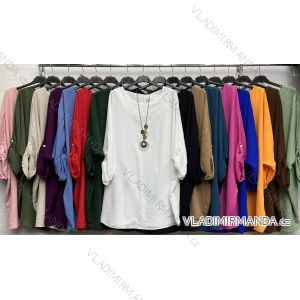 Tunika s príveskom krátky rukáv dámska (XL/2XL ONE SIZE) TALIANSKA MÓDA IMWD23507