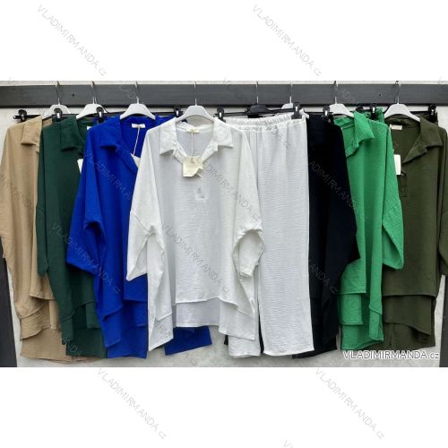 Súprava elegantná letná blúzka a nohavice dámska (S/M ONE SIZE) TALIANSKA MÓDA IMWB23524