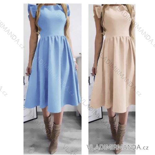Šaty elegantný letný krátky rukáv dámske (S/M ONE SIZE) TALIANSKA MÓDA IMWB23114