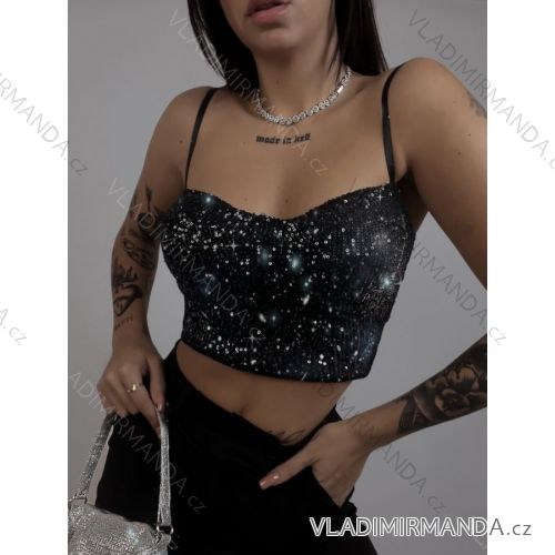 Top croptop na ramienka dámsky (S/M ONE SIZE) TALIANSKA MÓDA IMPLP2332611065