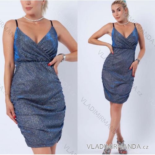 Šaty elegantné trblietavé s flitrami na ramienka dámske (S/M ONE SIZE) TALIANSKA MÓDA IMPLP2351106090