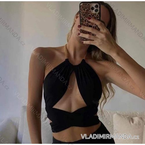 Top/croptop na ramienka dámsky (S/M ONE SIZE) TALIANSKA MÓDA IMPLP2322606060