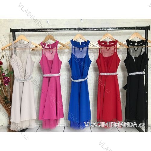 Šaty elegantné bez rukávov dámske (S/M ONE SIZE) TALIANSKA MÓDA IMPGM235716