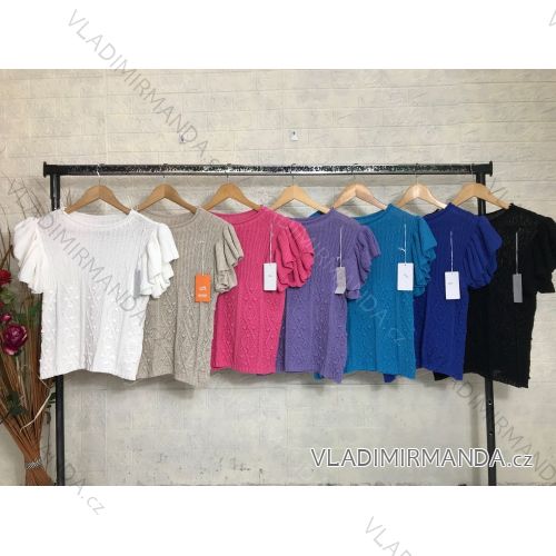 Tunika/blúzka krátky rukáv dámska (S/M ONE SIZE) TALIANSKA MÓDA IMPGM2323304