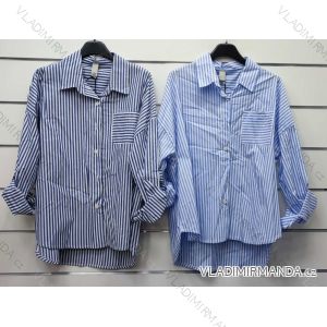 Košeľa prúžok dlhý rukáv dámska (S/M ONE SIZE) TALIANSKA MÓDA IMWP23011