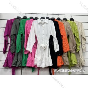 Šaty košeľové dlhý rukáv dámske (S/M ONE SIZE) TALIANSKA MÓDA IMWP23019