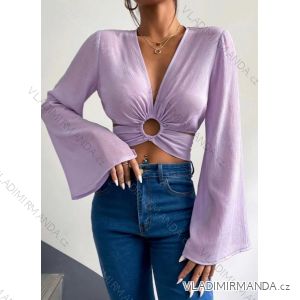 Top croptop dlhý rukáv dámsky (S/M ONE SIZE) TALIANSKA MÓDA IMPGM233351
