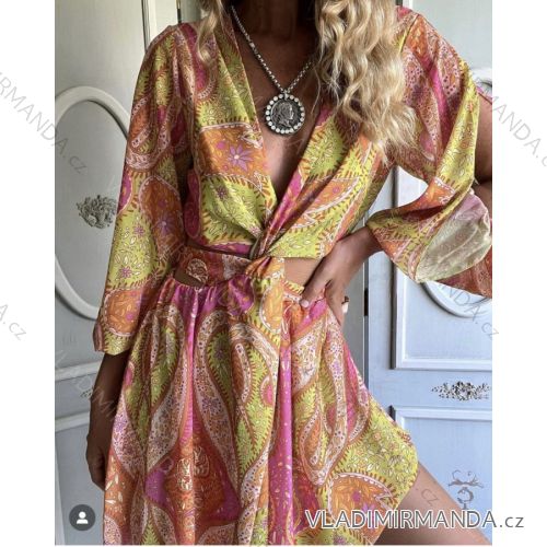Šaty dlhý rukáv dámske (S/M ONE SIZE) TALIANSKA MÓDA IMPBB23B22841