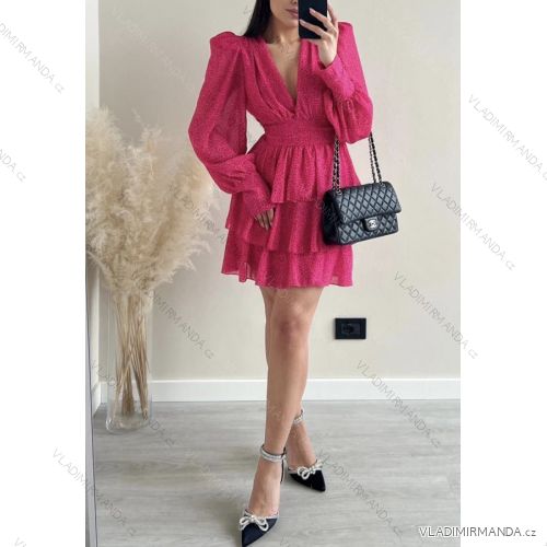 Šaty dlhý rukáv dámske (S/M ONE SIZE) TALIANSKA MÓDA IMPBB23B22543