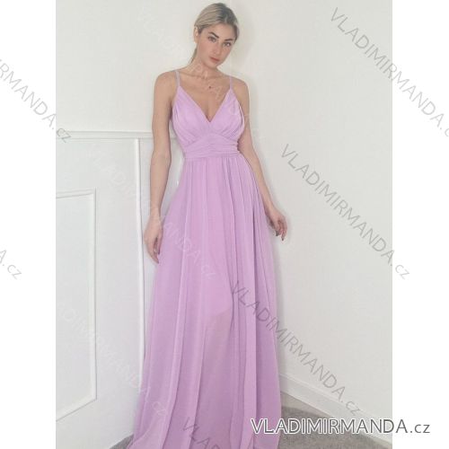 Šaty dlhé elegantné spoločenské na ramienka dámske (S/M ONE SIZE) TALIANSKA MÓDA IMPBB23A10996