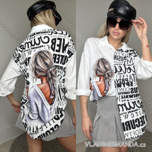 Košeľa dlhý rukáv dámska (S/M ONE SIZE) TALIANSKA MÓDA IMPBB23S4130