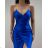 Šaty dlhé elegantné spoločenské na ramienka dámske (S/M ONE SIZE) TALIANSKA MÓDA IMPBB23C27088
