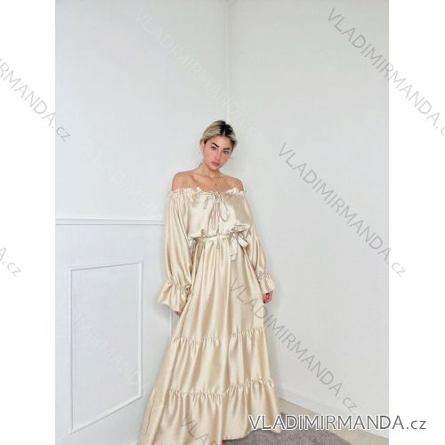 Šaty dlhé elegantný carmen dlhý rukáv dámske (S/M ONE SIZE) TALIANSKA MÓDA IMPBB23U9995