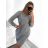 Šaty klasik teplé dlhý rukáv dámske (S/M ONE SIZE) TALIANSKA MÓDA IMD22908/DU -   hnedá
,   S/M