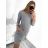 Šaty klasik teplé dlhý rukáv dámske (S/M ONE SIZE) TALIANSKA MÓDA IMD22908/DU -   hnedá
,   S/M