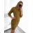 Šaty klasik teplé dlhý rukáv dámske (S/M ONE SIZE) TALIANSKA MÓDA IMD22908/DU -   hnedá
,   S/M