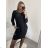 Šaty klasik teplé dlhý rukáv dámske (S/M ONE SIZE) TALIANSKA MÓDA IMD22908/DU -   hnedá
,   S/M