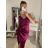 Šaty elegantné saténové spoločenské na ramienka dámske (S/M ONE SIZE) TALIANSKA MÓDA IM322MONICA/DR -   tmavo tyrkysová
,   S/M