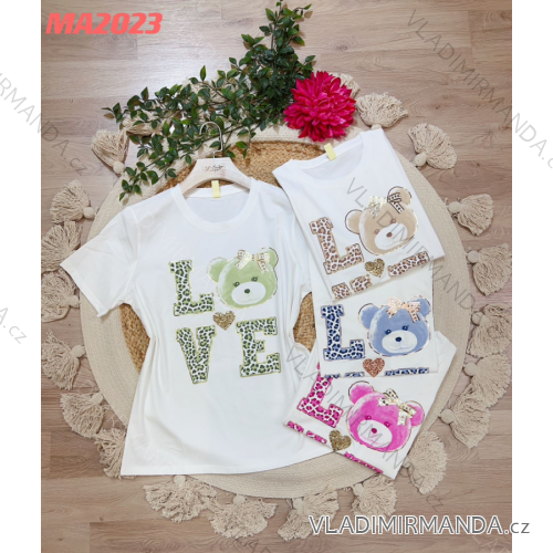 Tričko krátky rukáv dámske (S/M ONE SIZE) TALIANSKA MÓDA IMPLM23A20230